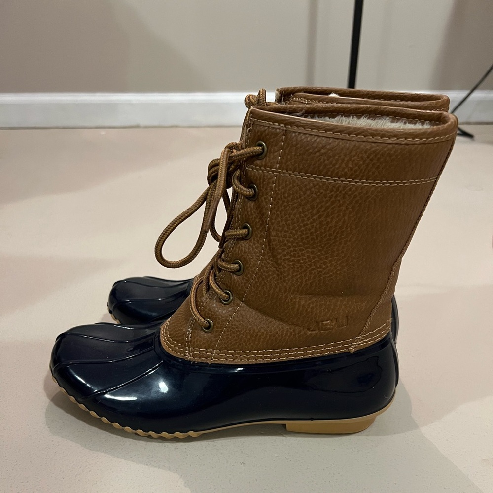 JBU Brown and Black Duck Boots Size 8M